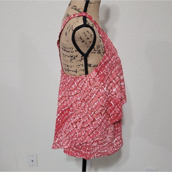 Whbm pink and white ruffle tank top size small - Picture 4 of 7